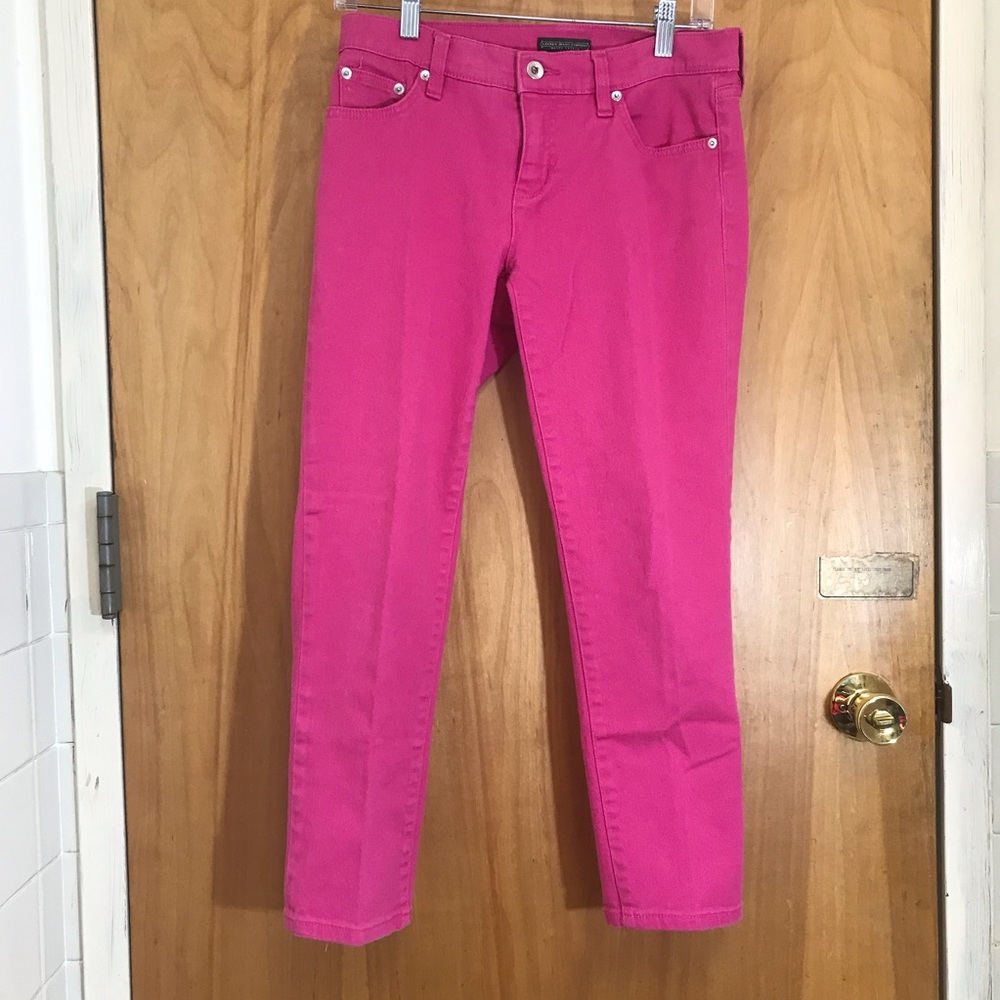 Ralph Lauren Jeans Company Pink Jeans Sz 2 Modern Straight Cropped Denim Pant